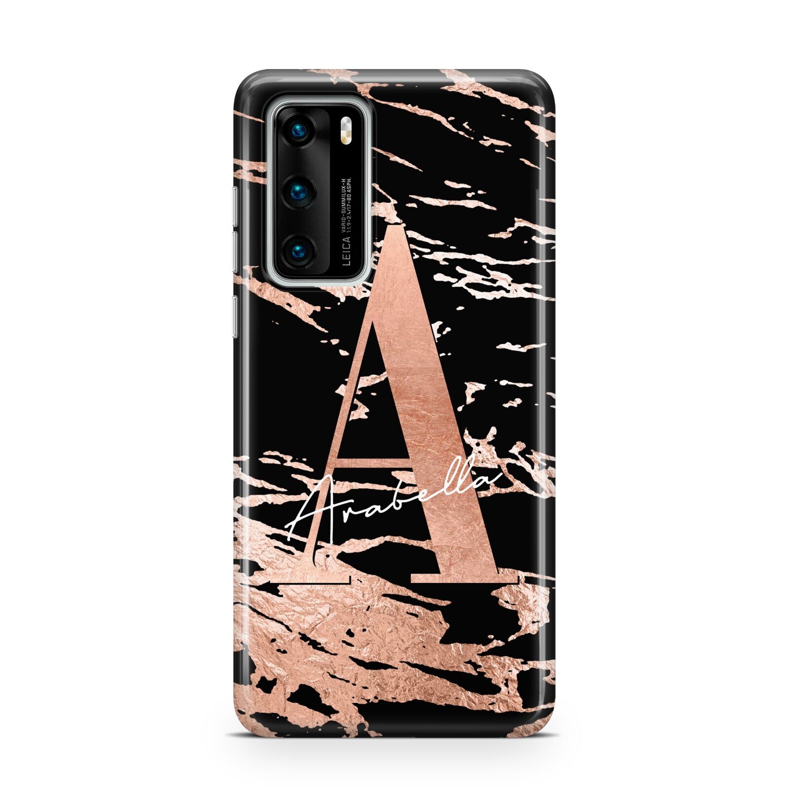 Personalised Black Copper Marble Huawei P40 Phone Case