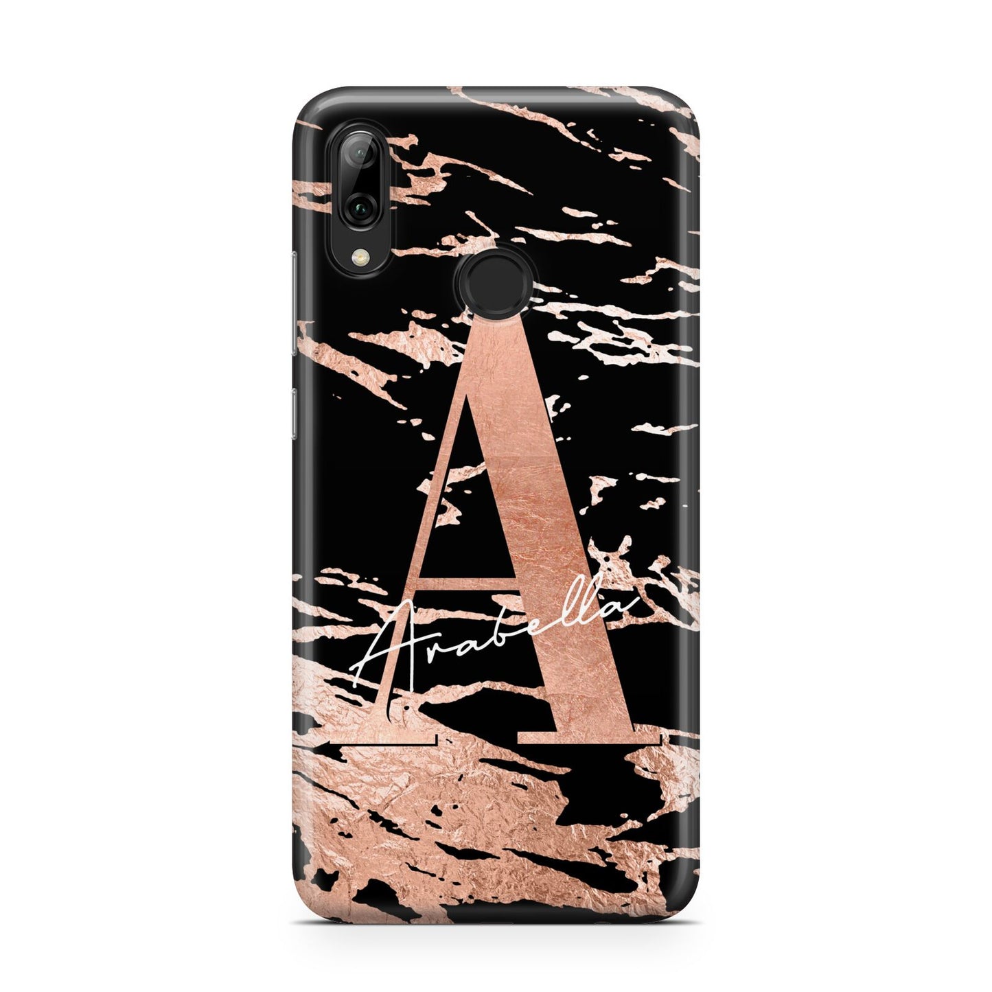 Personalised Black Copper Marble Huawei Y7 2019