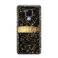 Personalised Black Gold Ink Splat Name Huawei Mate 20X Phone Case