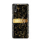 Personalised Black Gold Ink Splat Name Huawei P20 Phone Case