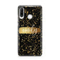 Personalised Black Gold Ink Splat Name Huawei P30 Lite Phone Case