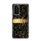 Personalised Black Gold Ink Splat Name Huawei P40 Phone Case