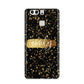 Personalised Black Gold Ink Splat Name Huawei P9 Case