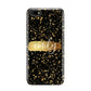 Personalised Black Gold Ink Splat Name Huawei Y5 Prime 2018 Phone Case