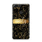 Personalised Black Gold Ink Splat Name Huawei Y7 2018