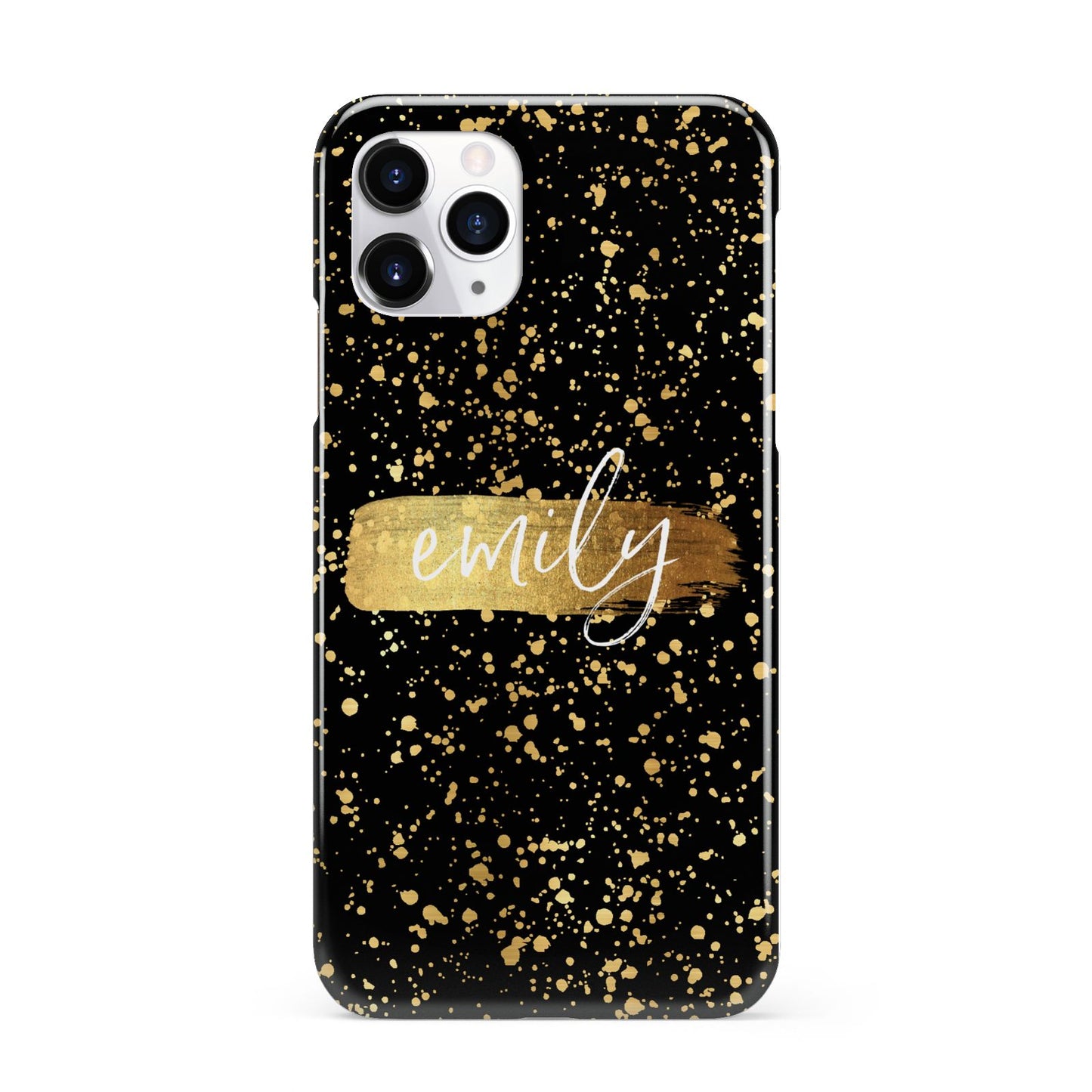 Personalised Black Gold Ink Splat Name iPhone 11 Pro 3D Snap Case