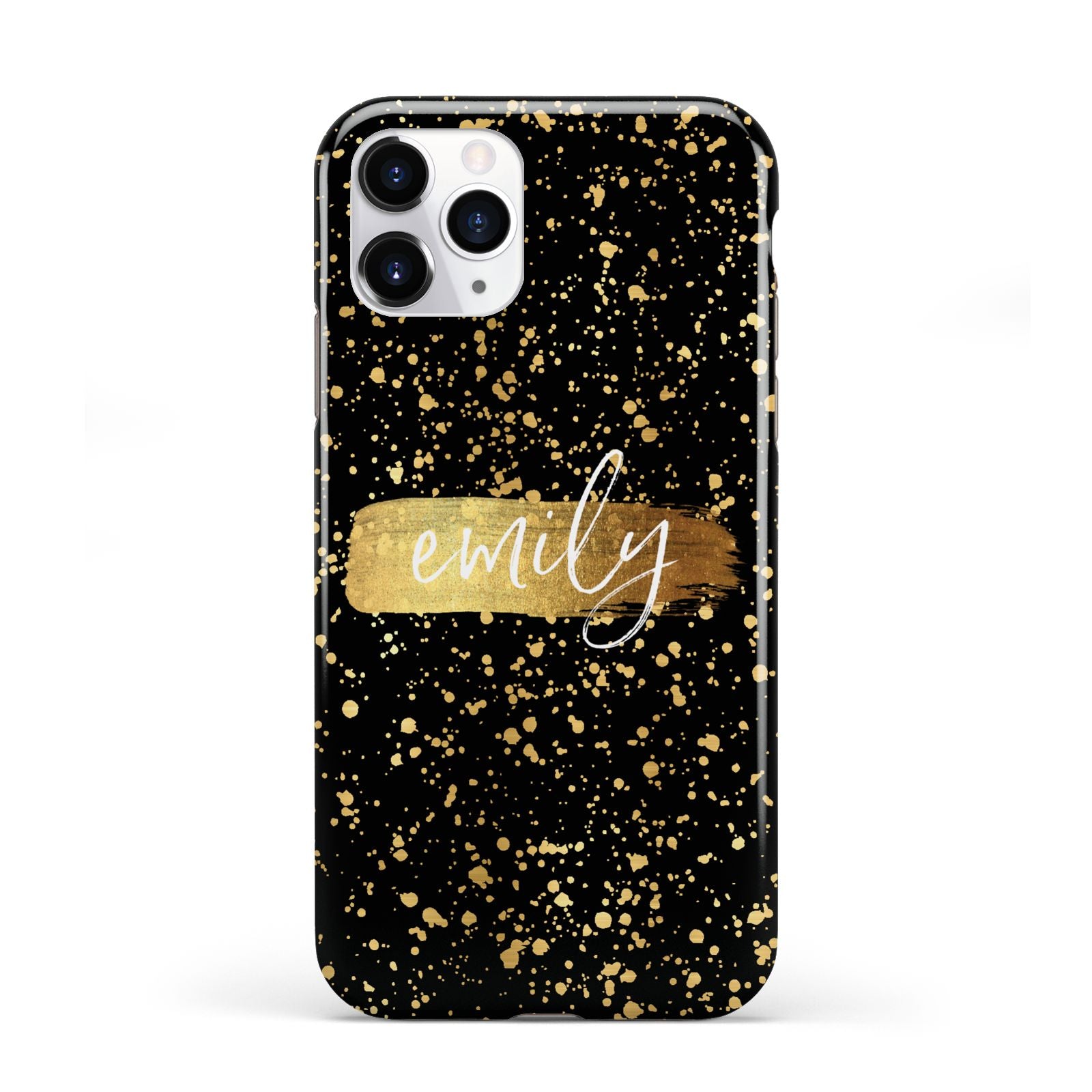 Personalised Black Gold Ink Splat Name iPhone 11 Pro 3D Tough Case