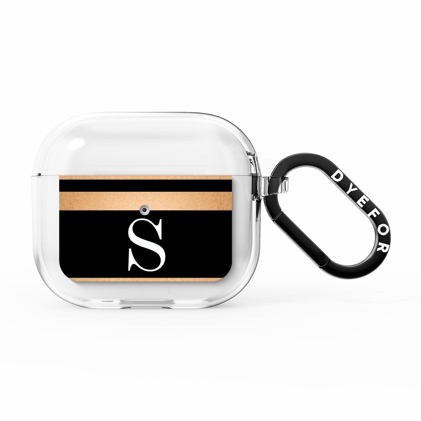 Personalised Black Gold Monogram Initial AirPods Clear Case 3rd Gen