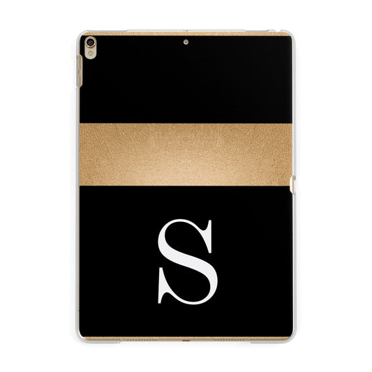 Personalised Black Gold Monogram Initial Apple iPad Gold Case