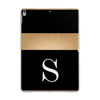 Personalised Black Gold Monogram Initial Apple iPad Silver Case