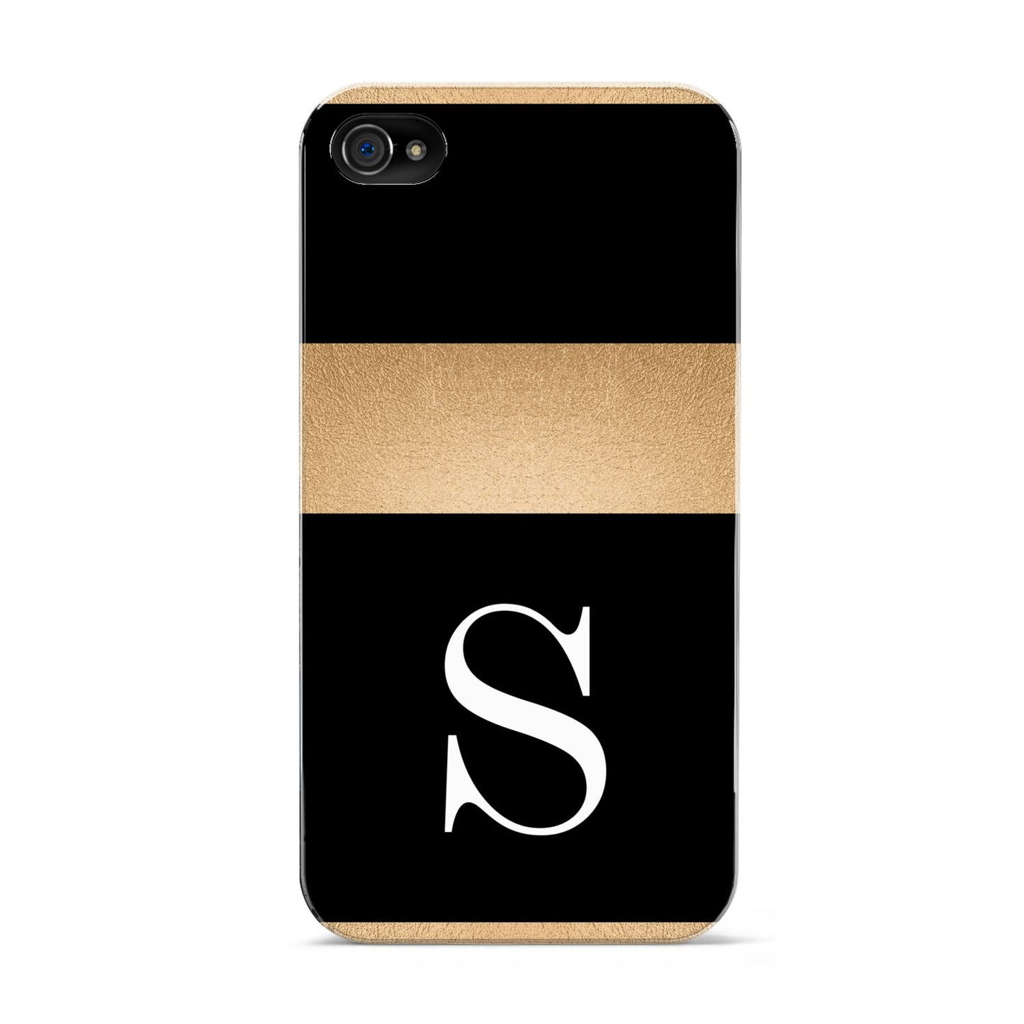 Personalised Black Gold Monogram Initial Apple iPhone 4s Case