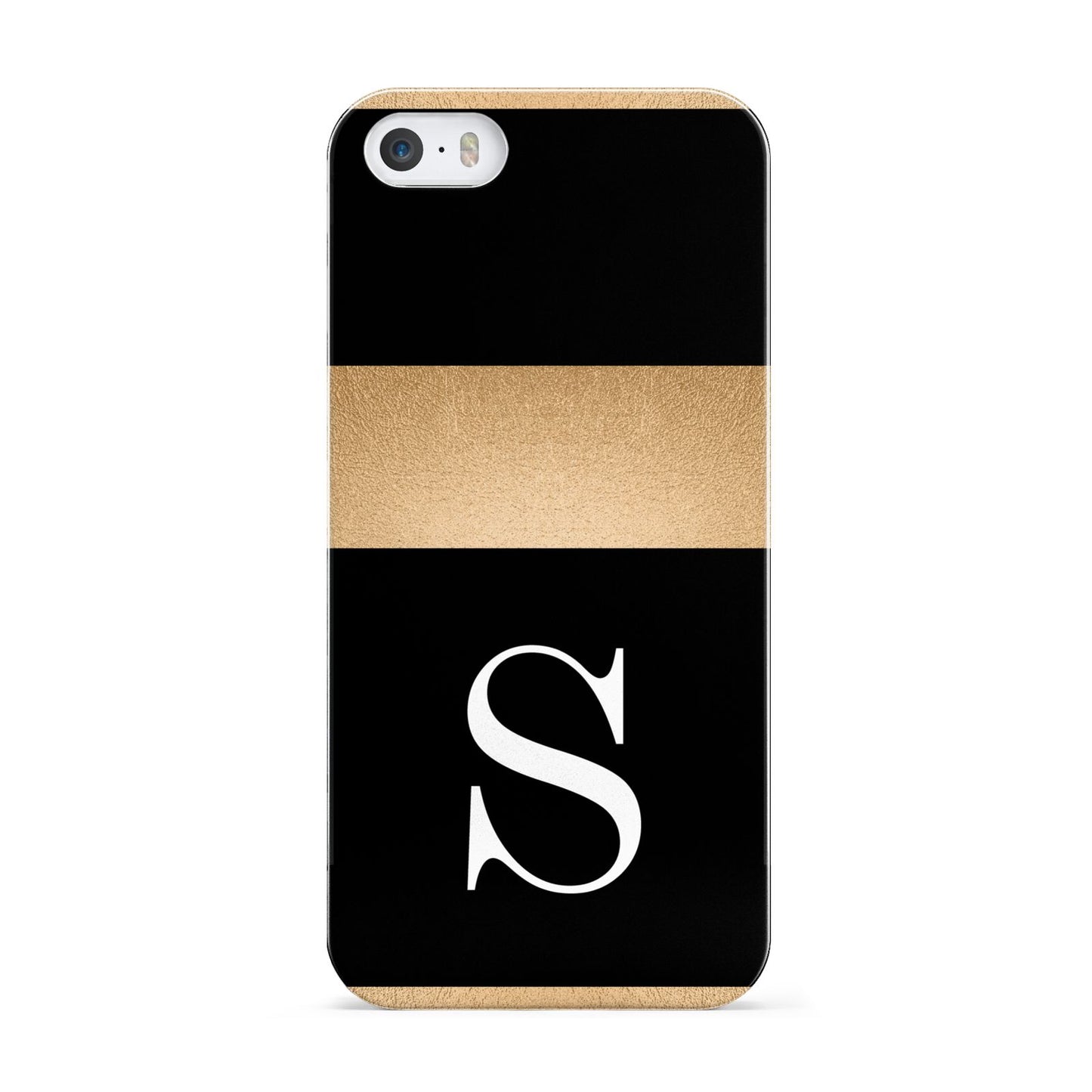 Personalised Black Gold Monogram Initial Apple iPhone 5 Case