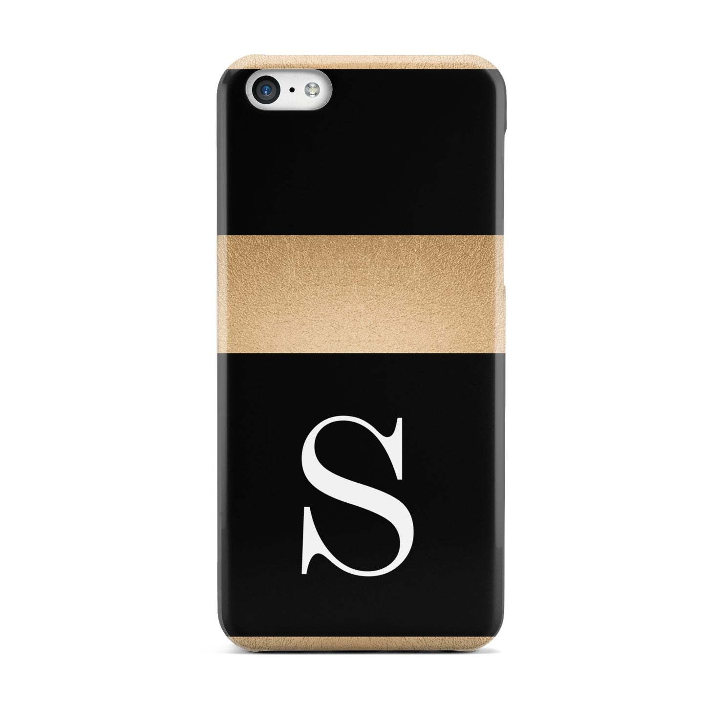 Personalised Black Gold Monogram Initial Apple iPhone 5c Case