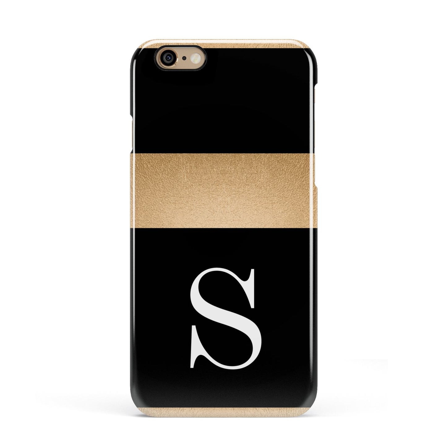 Personalised Black Gold Monogram Initial Apple iPhone 6 3D Snap Case