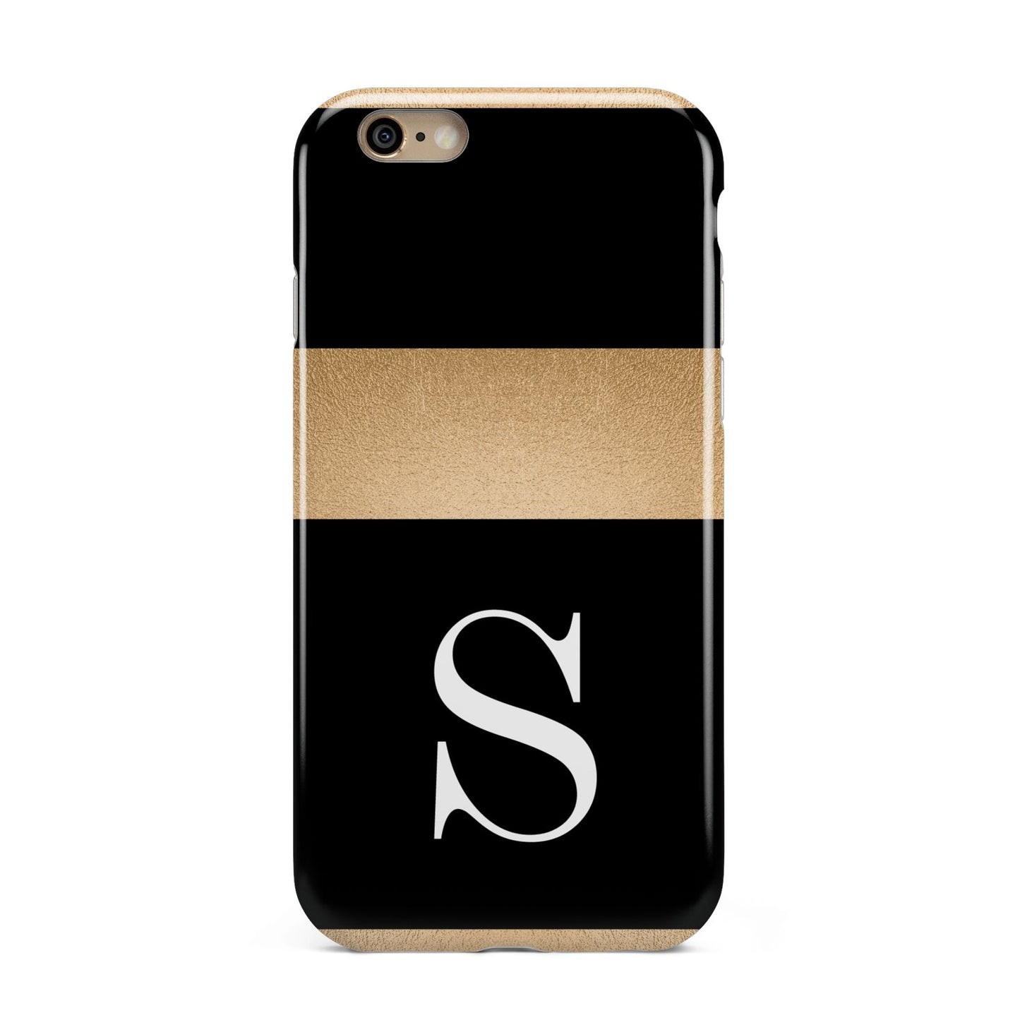 Personalised Black Gold Monogram Initial Apple iPhone 6 3D Tough Case