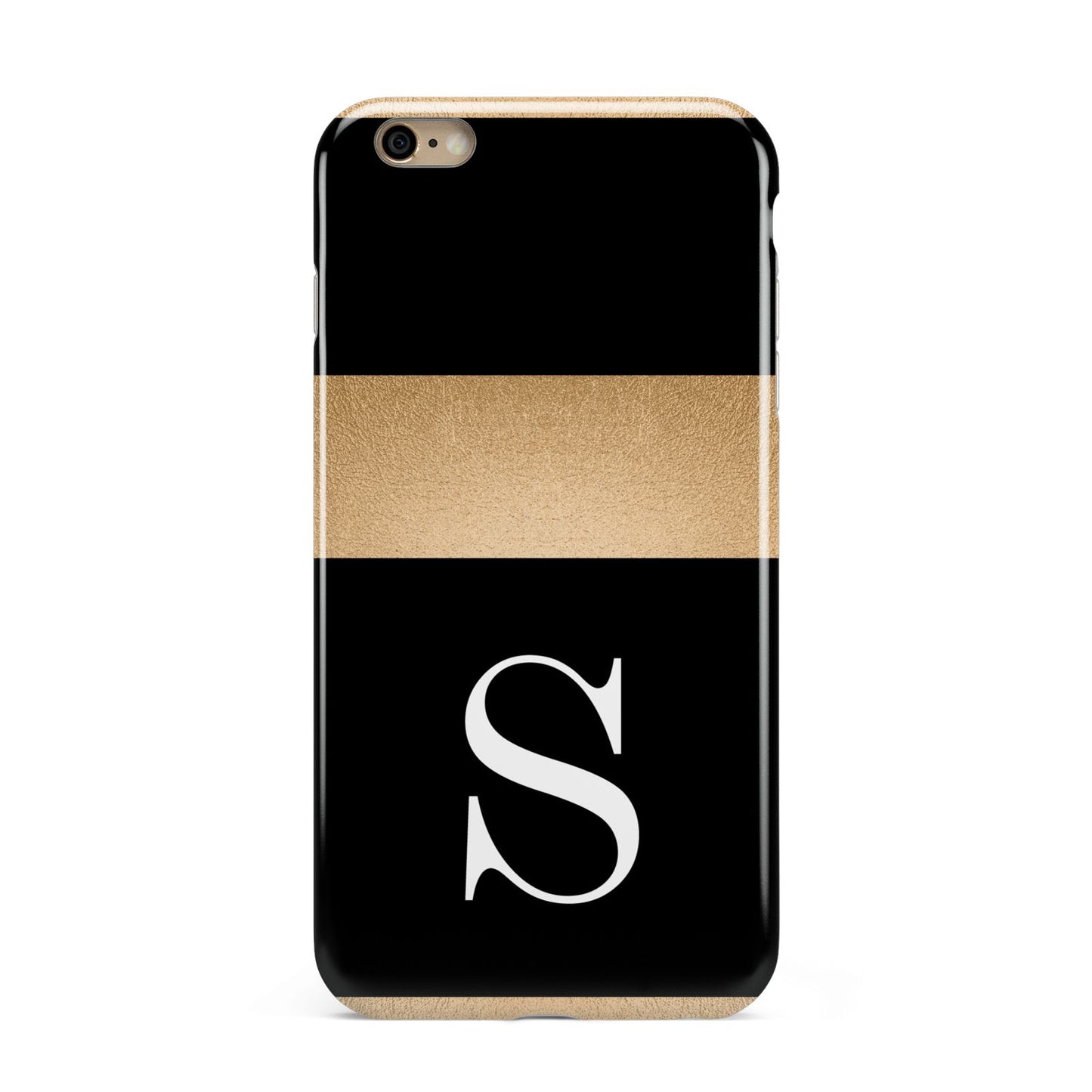 Personalised Black Gold Monogram Initial Apple iPhone 6 Plus 3D Tough Case