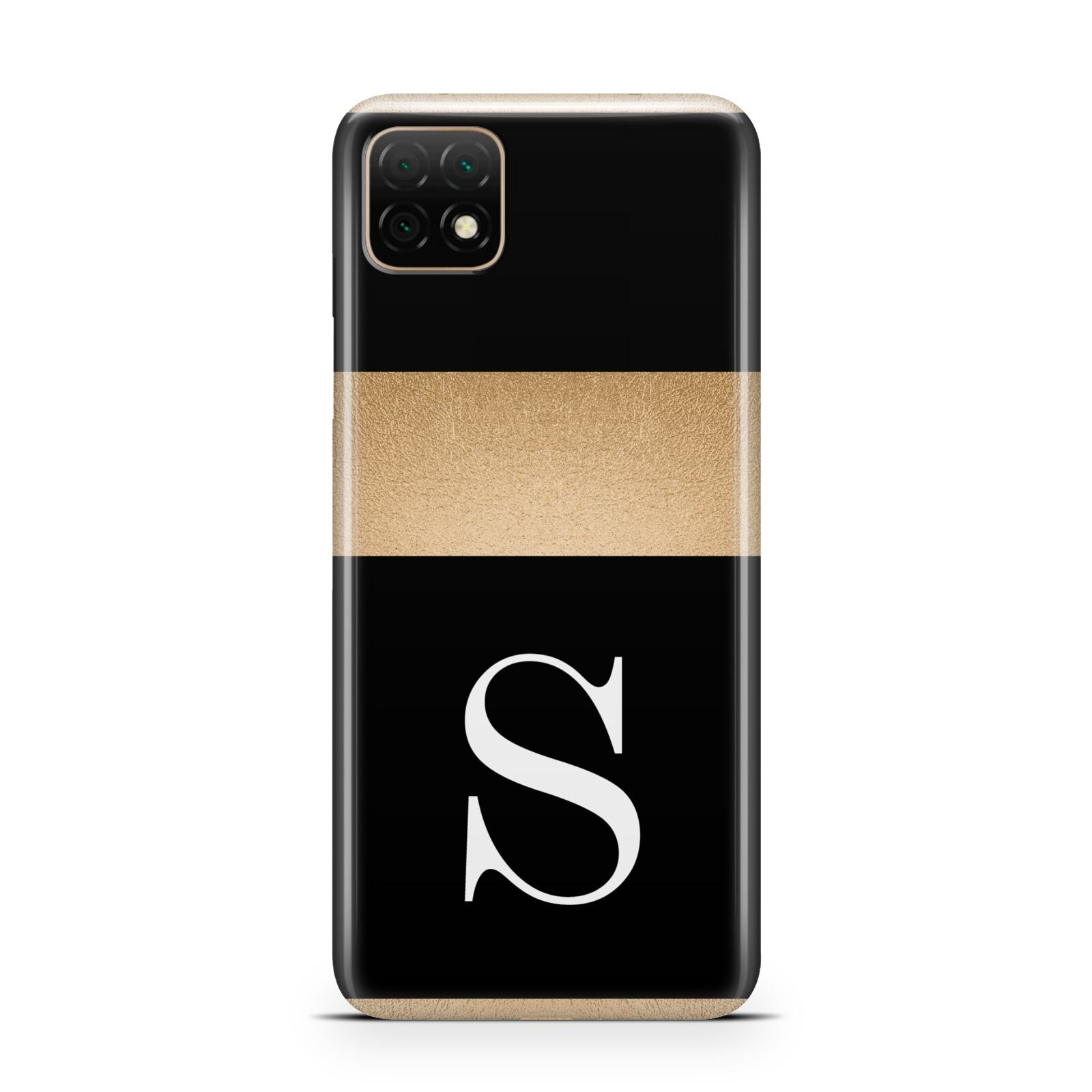 Personalised Black Gold Monogram Initial Huawei Enjoy 20 Phone Case