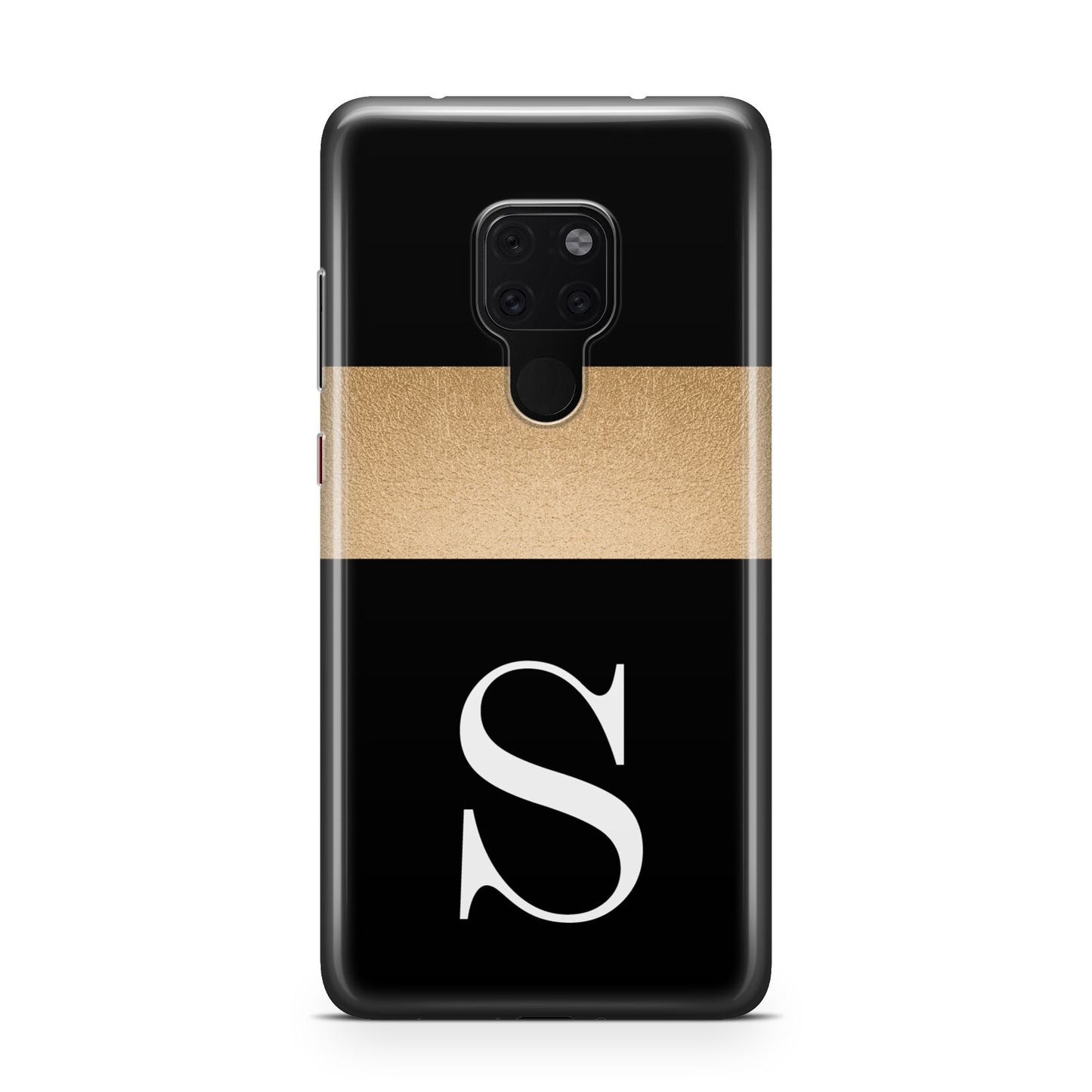 Personalised Black Gold Monogram Initial Huawei Mate 20 Phone Case