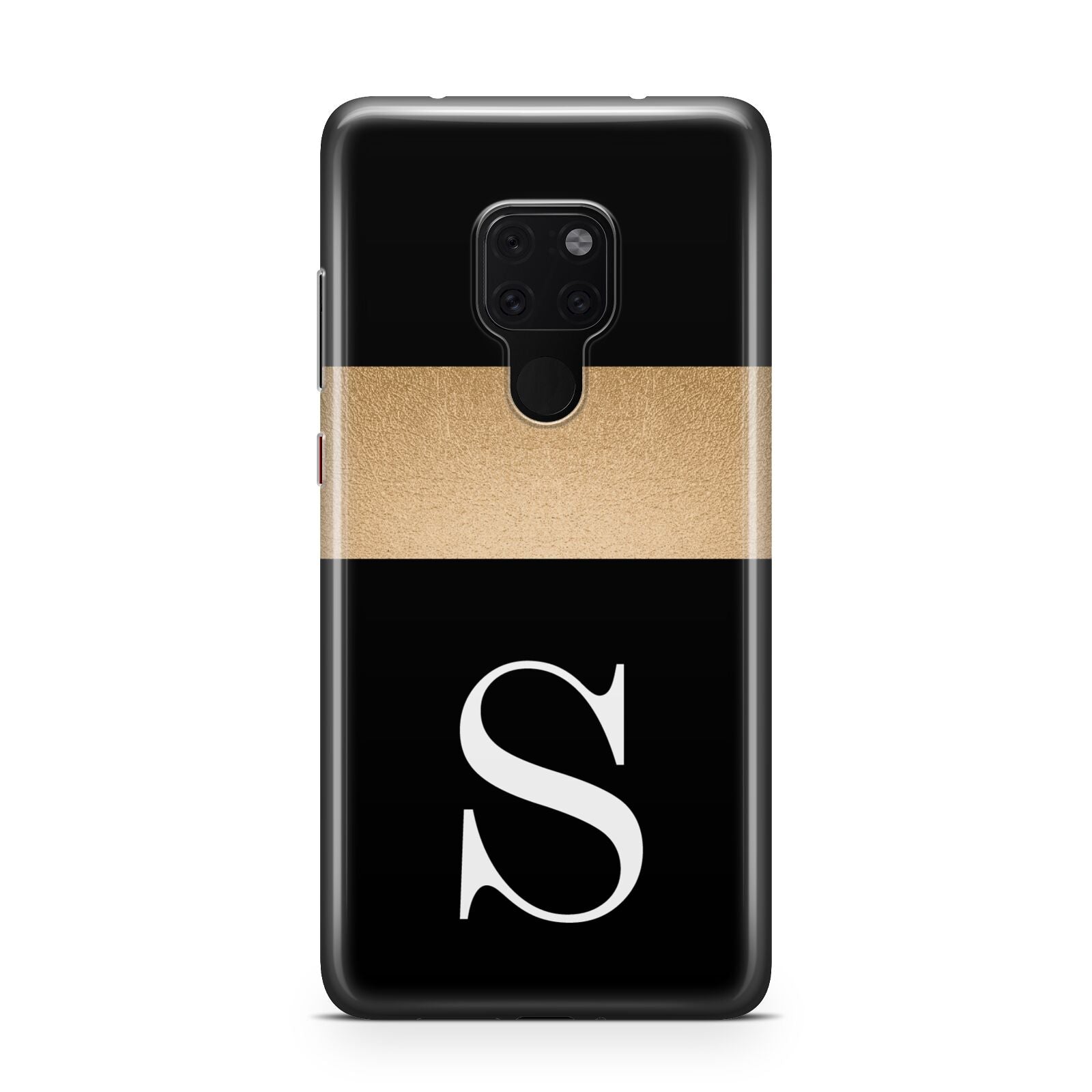 Personalised Black Gold Monogram Initial Huawei Mate 20 Phone Case