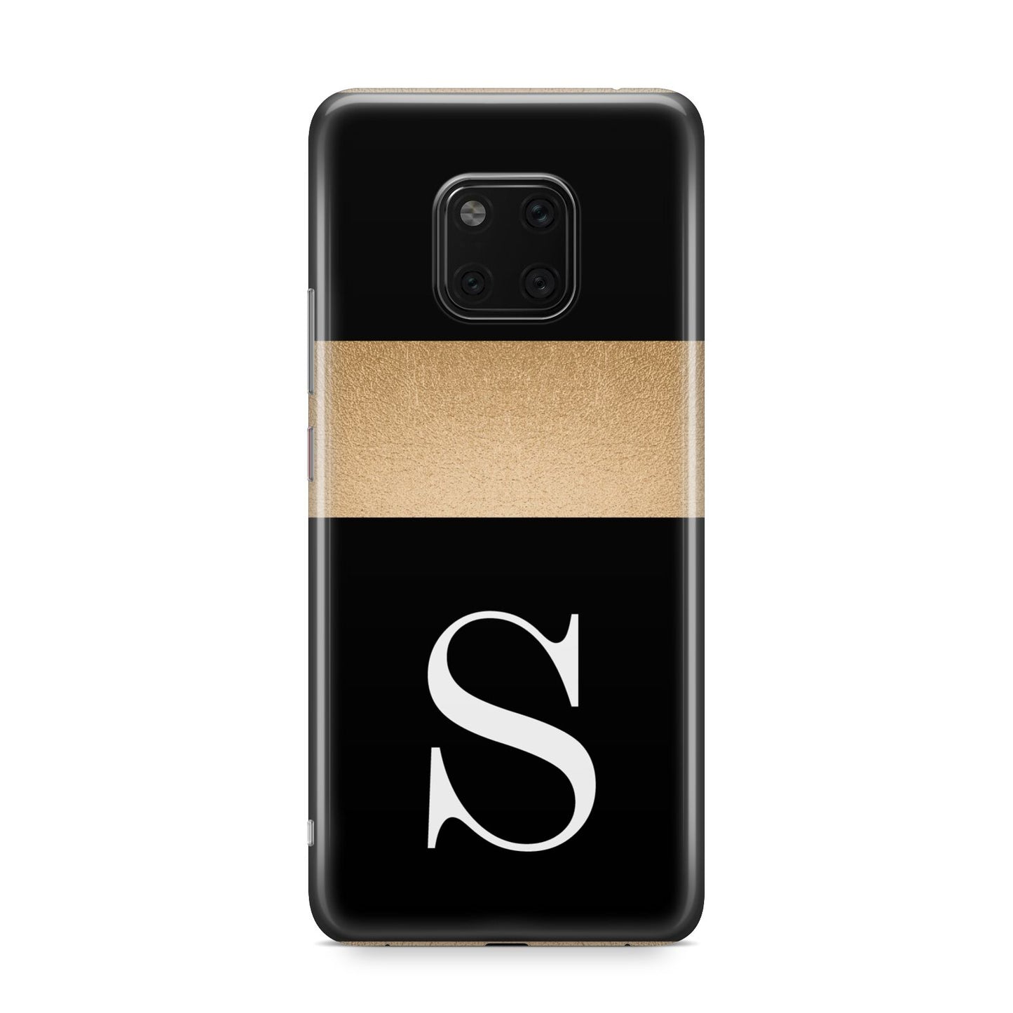 Personalised Black Gold Monogram Initial Huawei Mate 20 Pro Phone Case