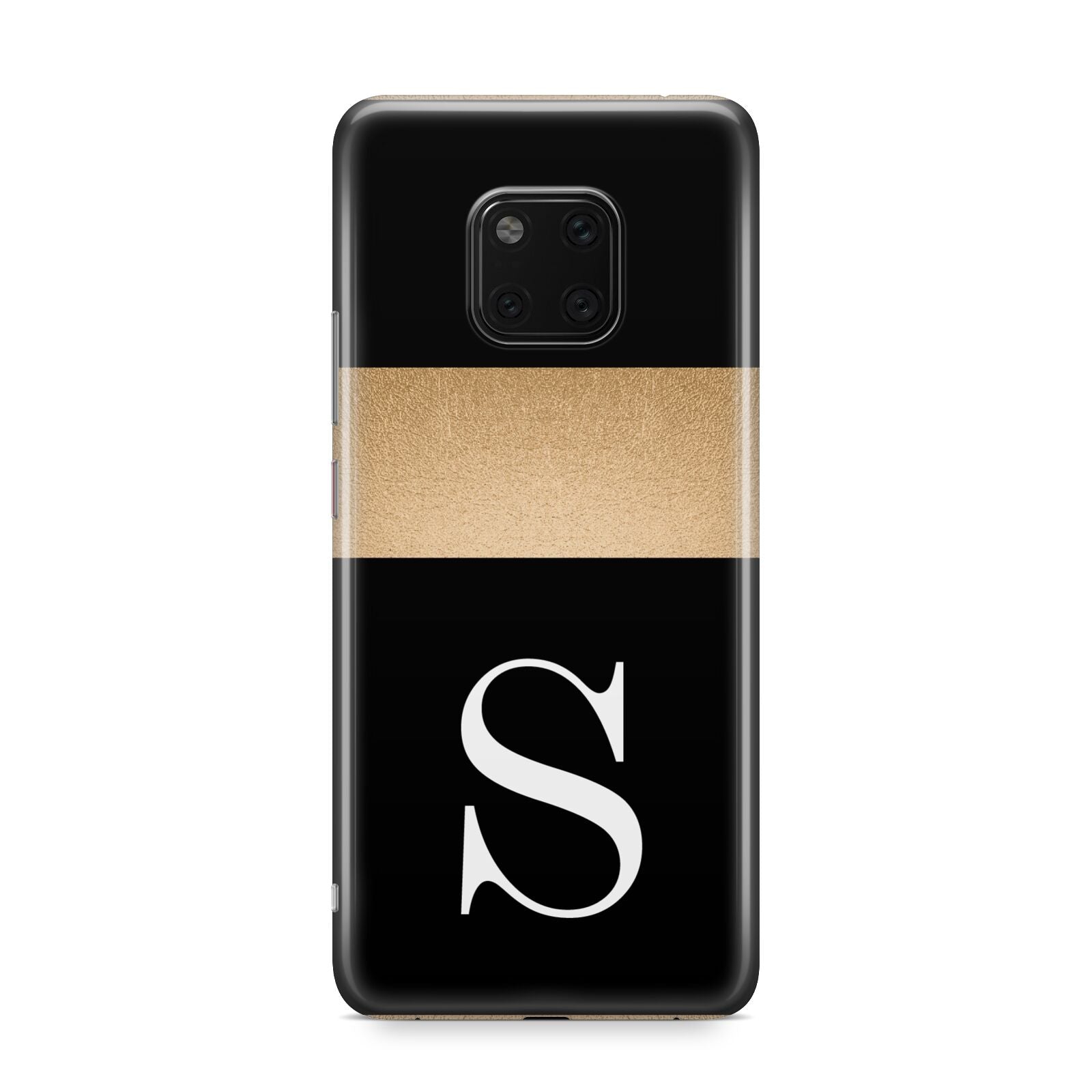 Personalised Black Gold Monogram Initial Huawei Mate 20 Pro Phone Case