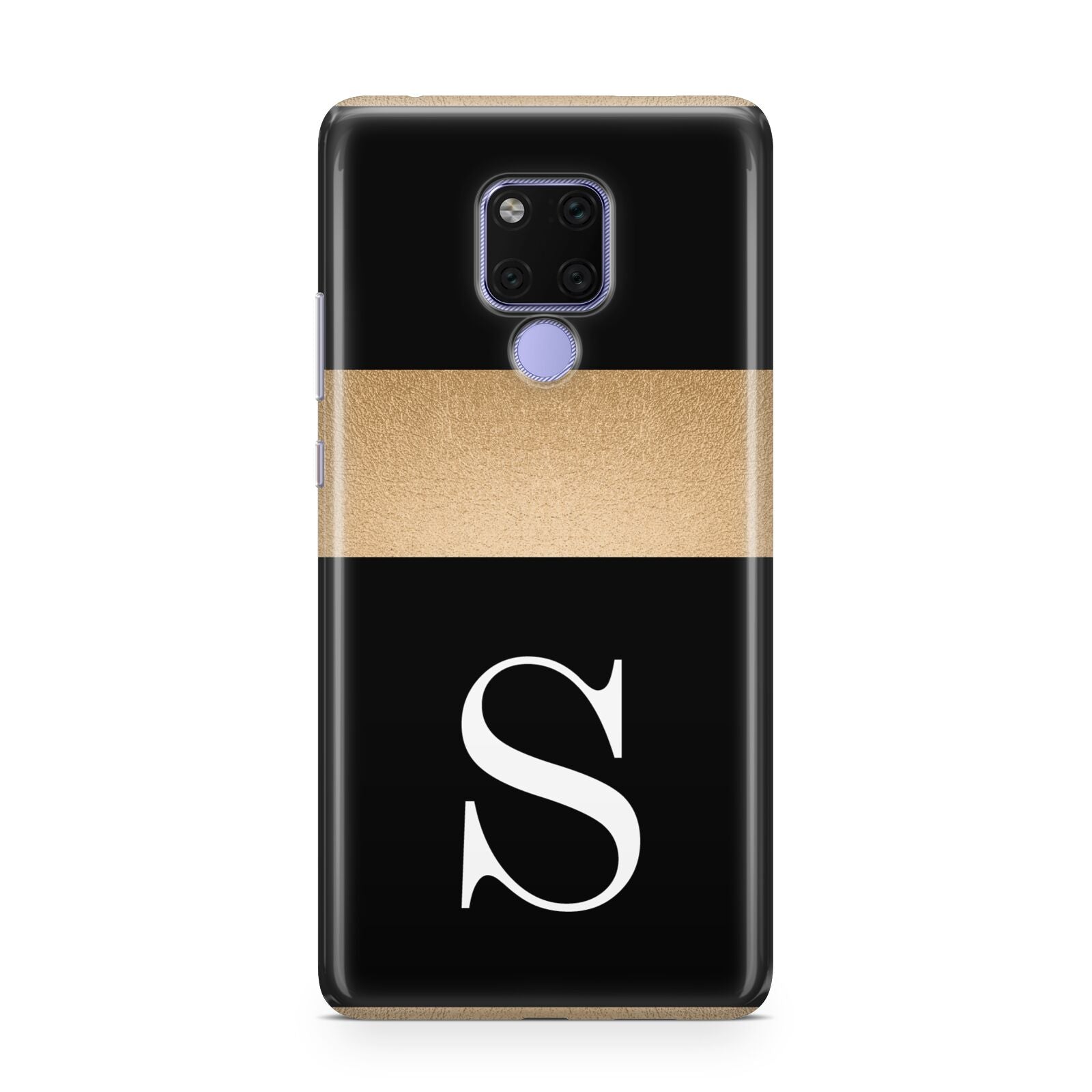 Personalised Black Gold Monogram Initial Huawei Mate 20X Phone Case