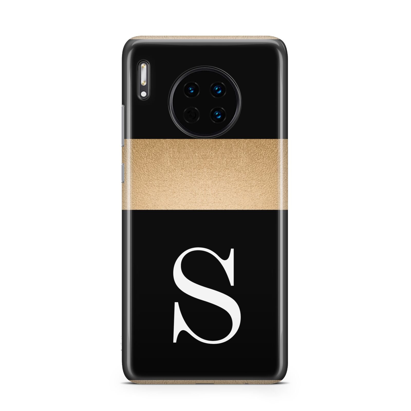 Personalised Black Gold Monogram Initial Huawei Mate 30