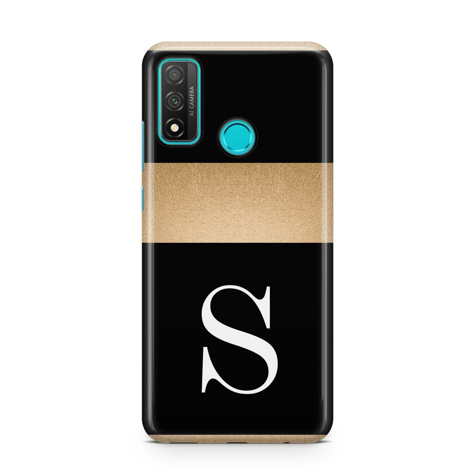 Personalised Black Gold Monogram Initial Huawei P Smart 2020