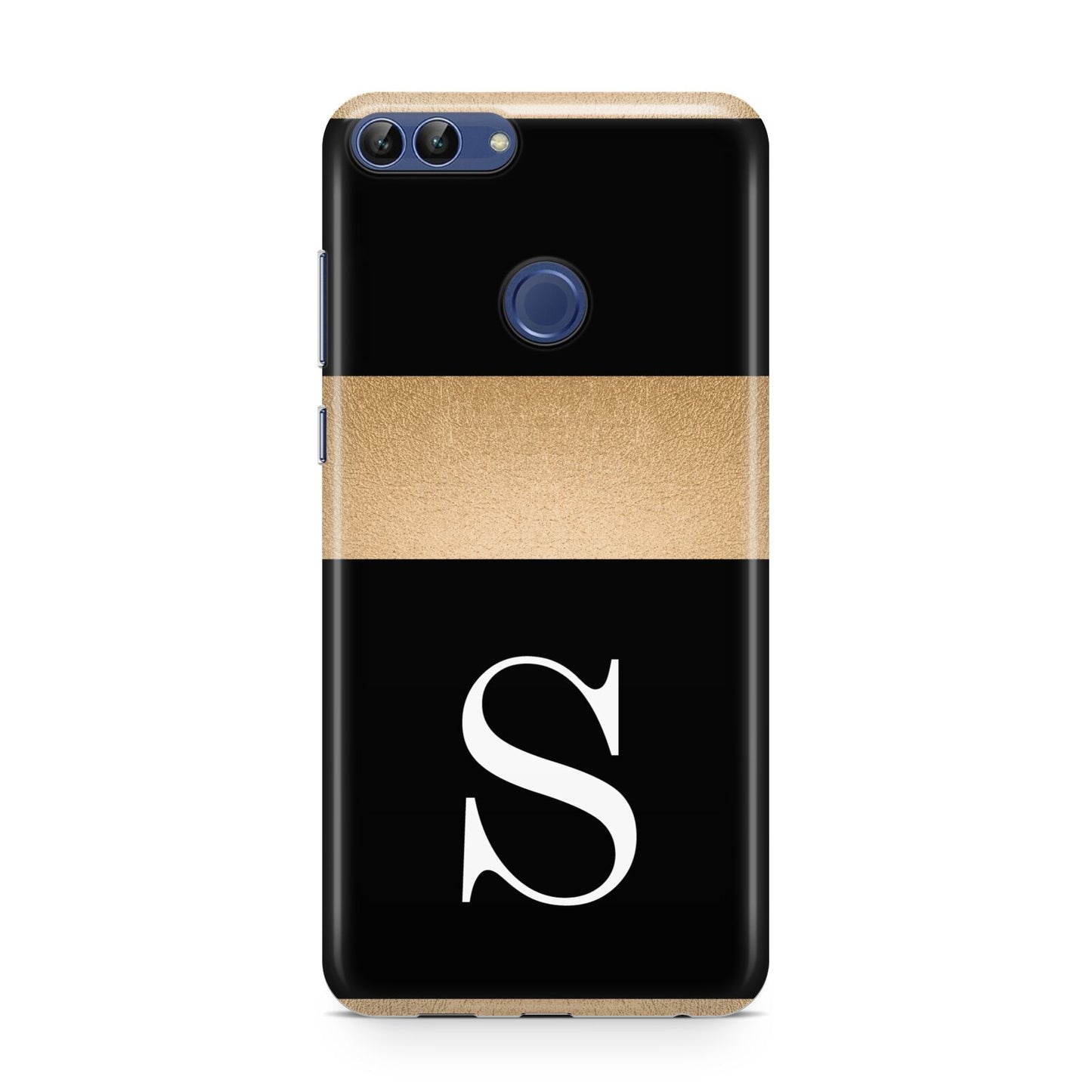 Personalised Black Gold Monogram Initial Huawei P Smart Case