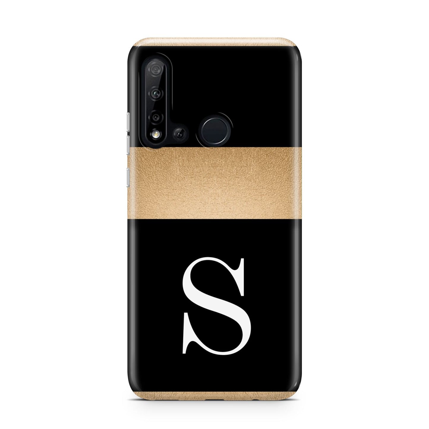 Personalised Black Gold Monogram Initial Huawei P20 Lite 5G Phone Case