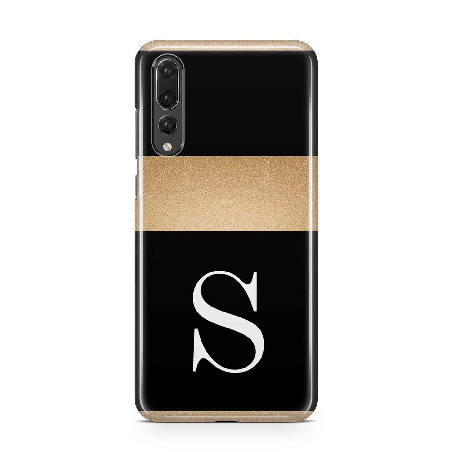 Personalised Black Gold Monogram Initial Huawei P20 Pro Phone Case