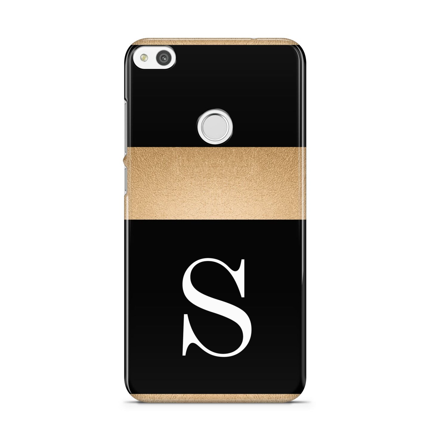 Personalised Black Gold Monogram Initial Huawei P8 Lite Case