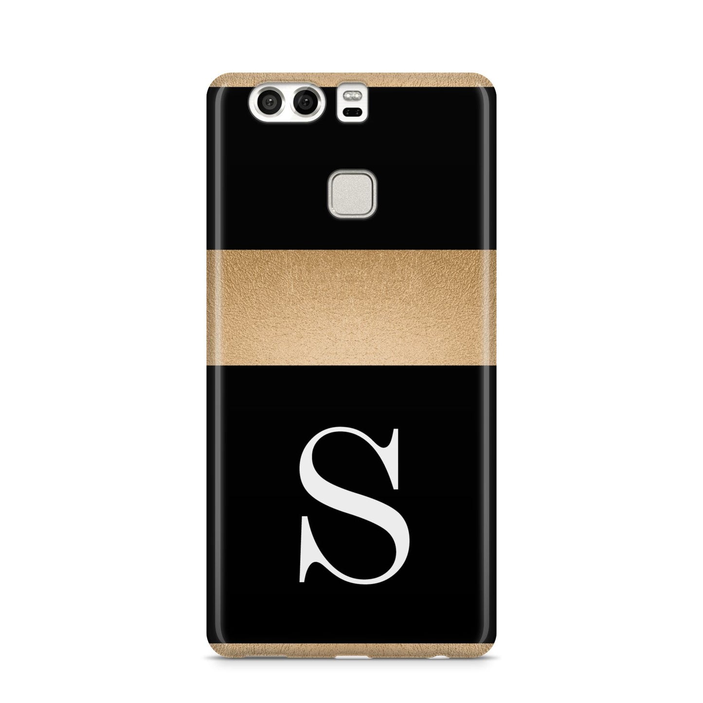 Personalised Black Gold Monogram Initial Huawei P9 Case