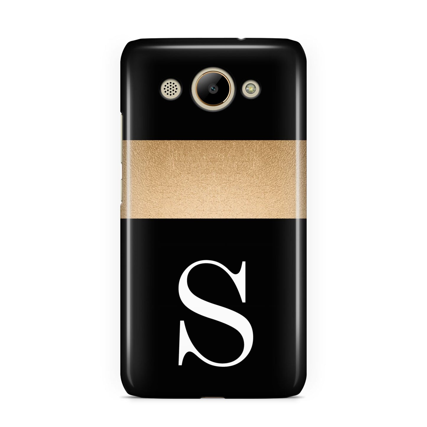 Personalised Black Gold Monogram Initial Huawei Y3 2017