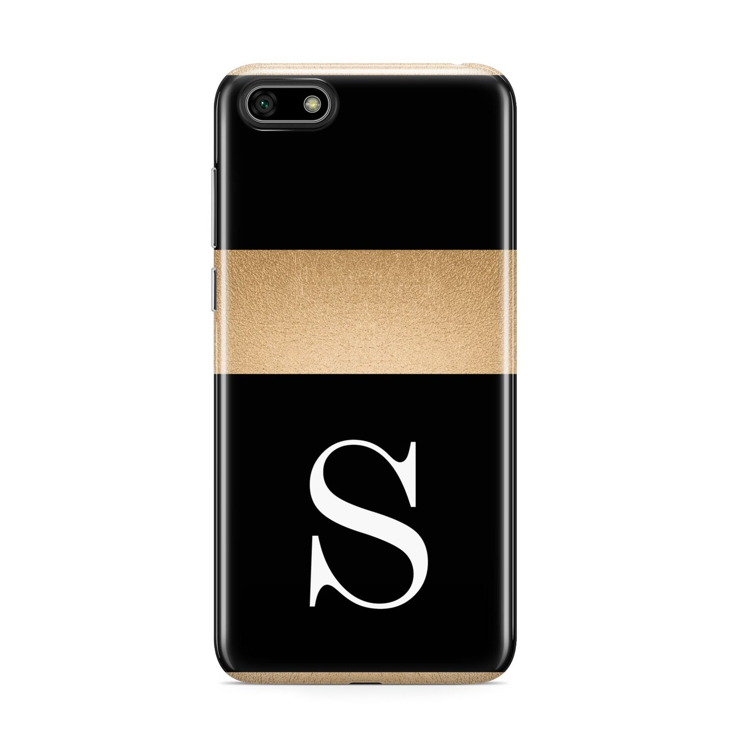 Personalised Black Gold Monogram Initial Huawei Y5 Prime 2018 Phone Case