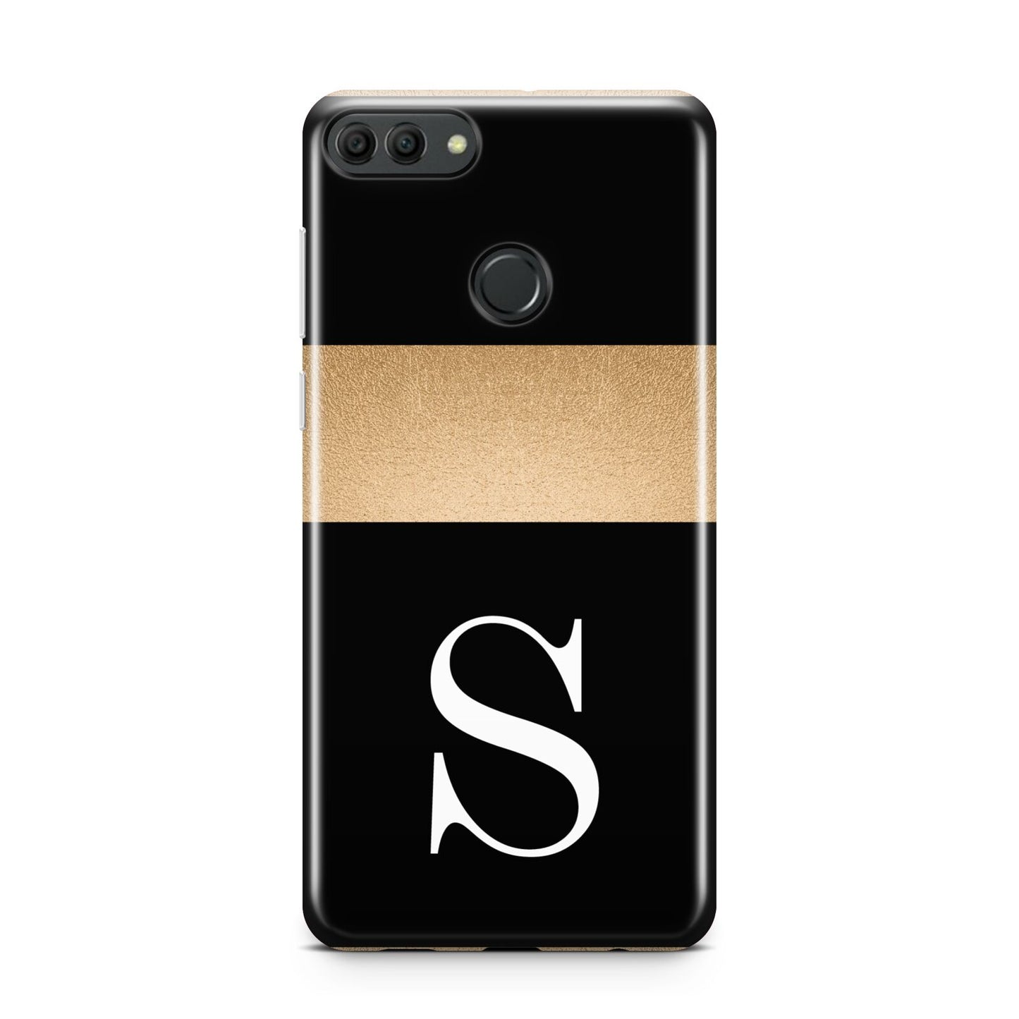 Personalised Black Gold Monogram Initial Huawei Y9 2018