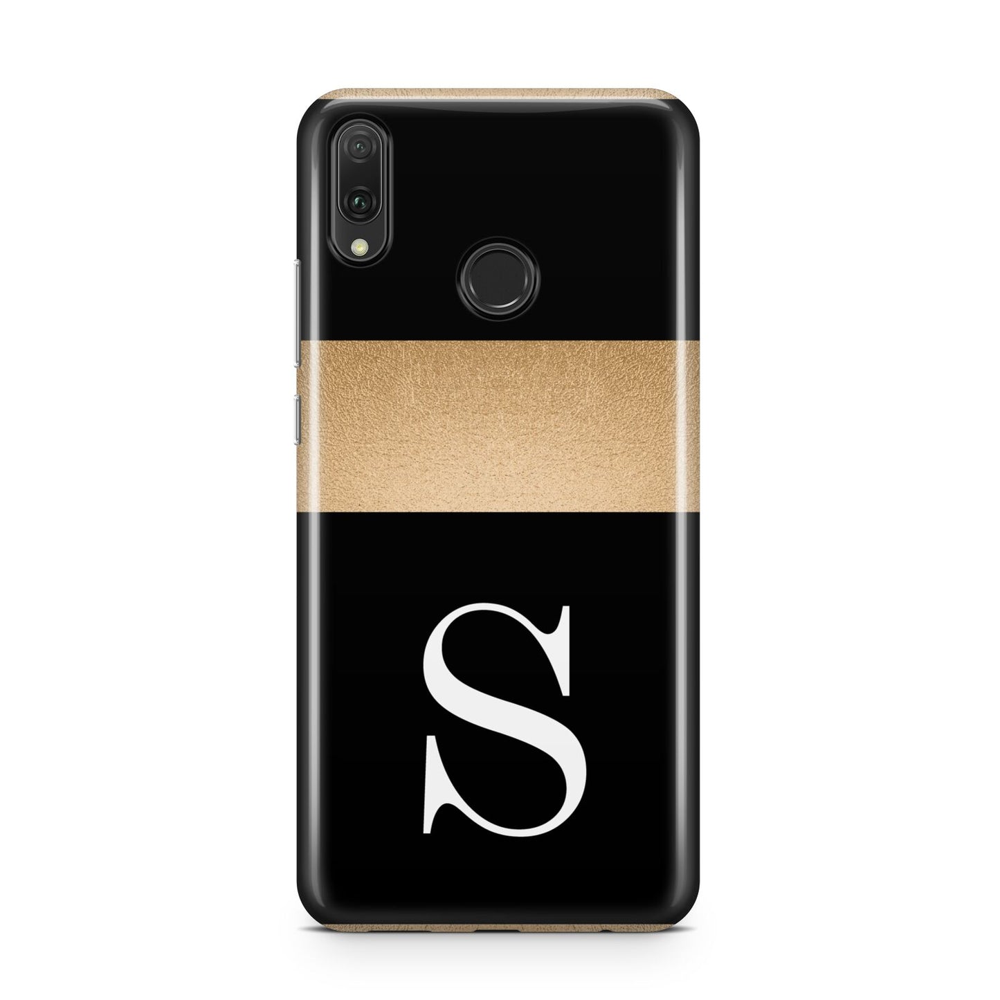 Personalised Black Gold Monogram Initial Huawei Y9 2019