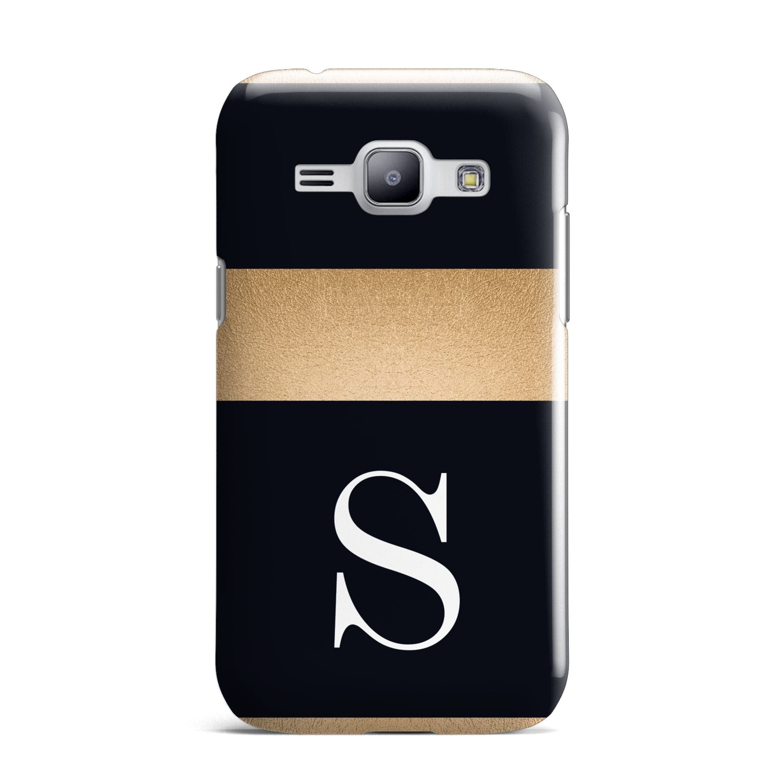 Personalised Black Gold Monogram Initial Samsung Galaxy J1 2015 Case