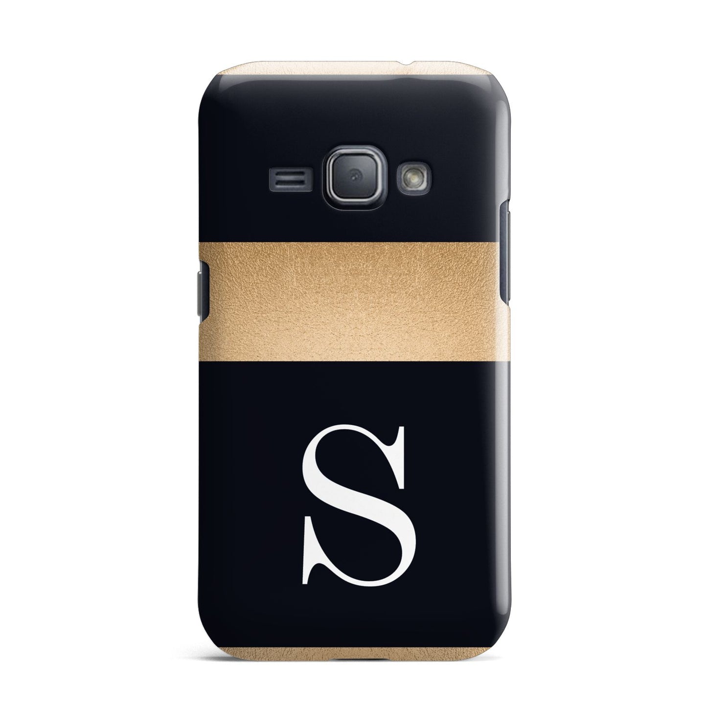 Personalised Black Gold Monogram Initial Samsung Galaxy J1 2016 Case