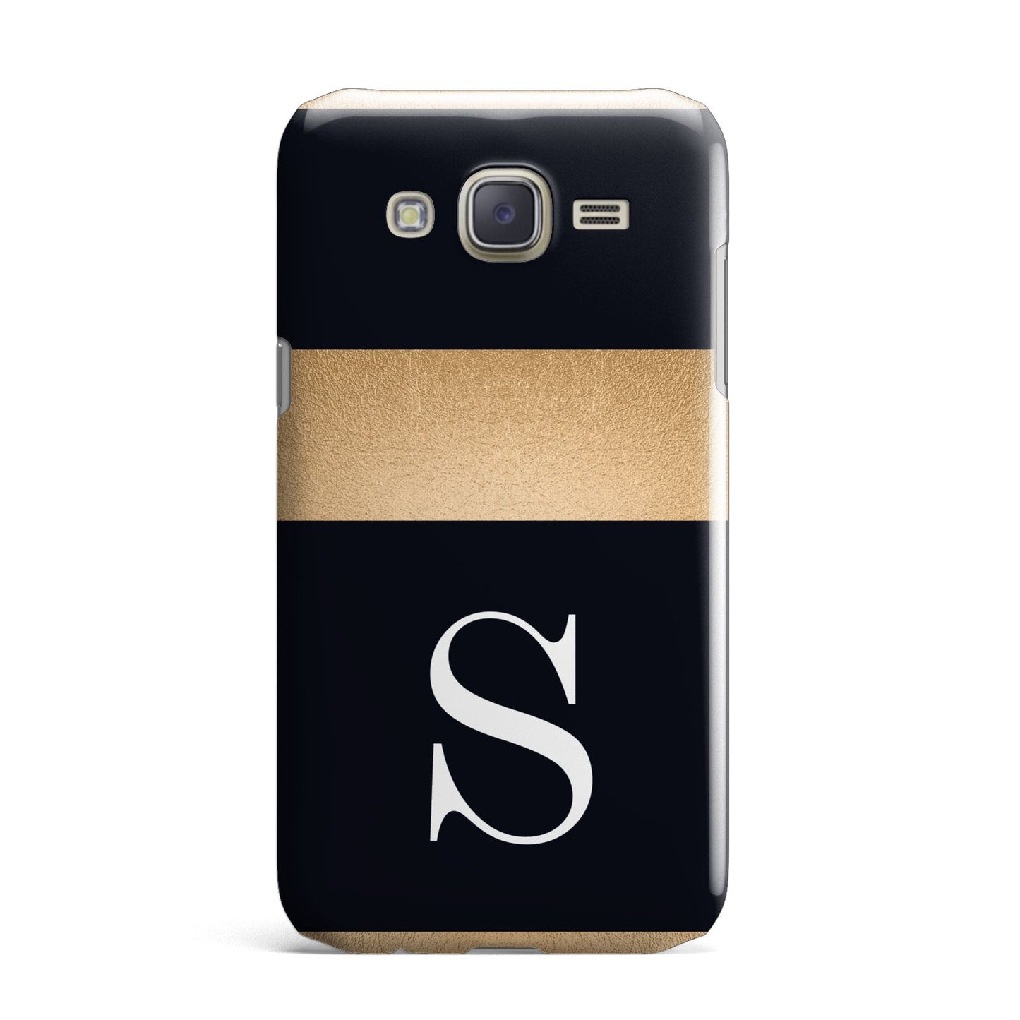 Personalised Black Gold Monogram Initial Samsung Galaxy J7 Case