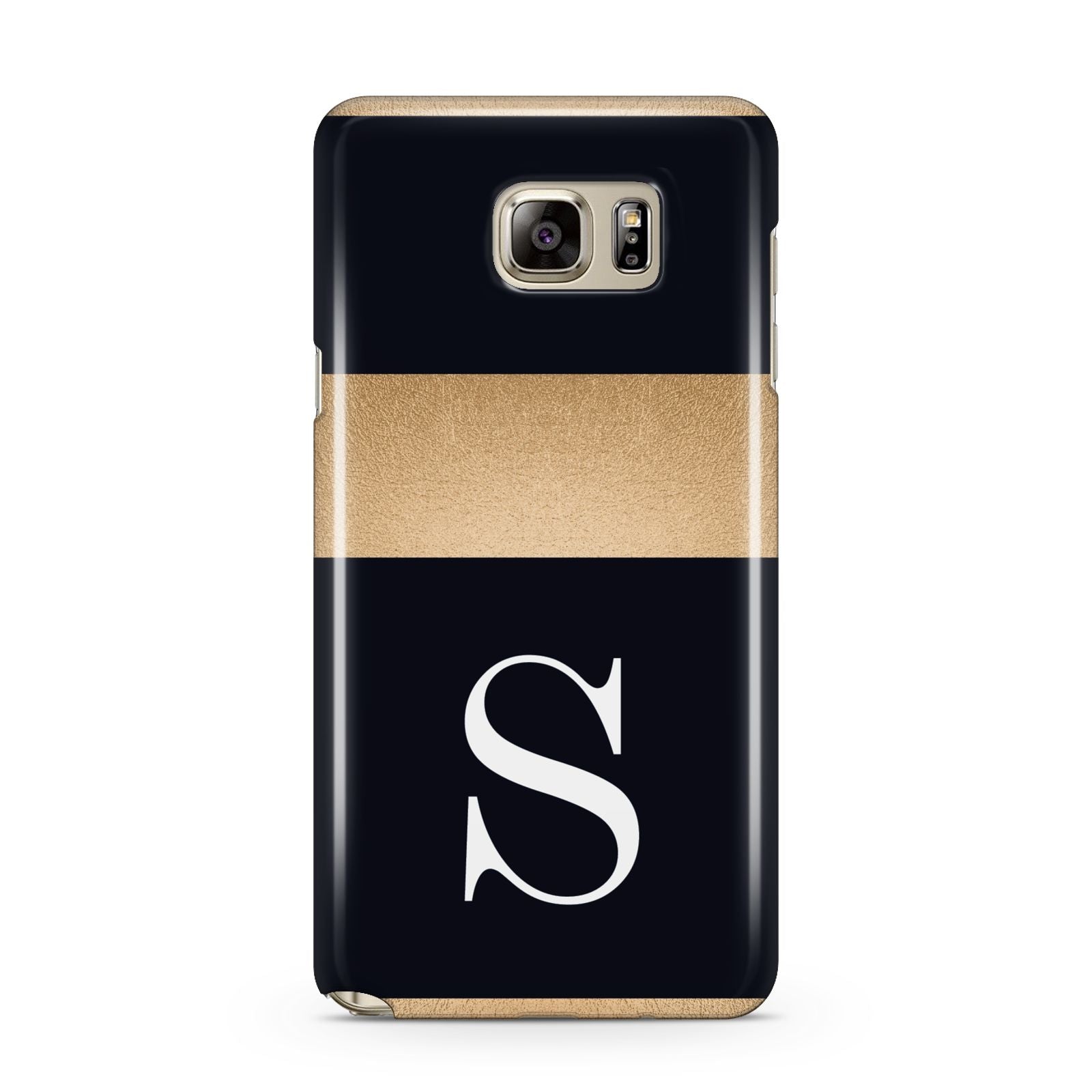 Personalised Black Gold Monogram Initial Samsung Galaxy Note 5 Case