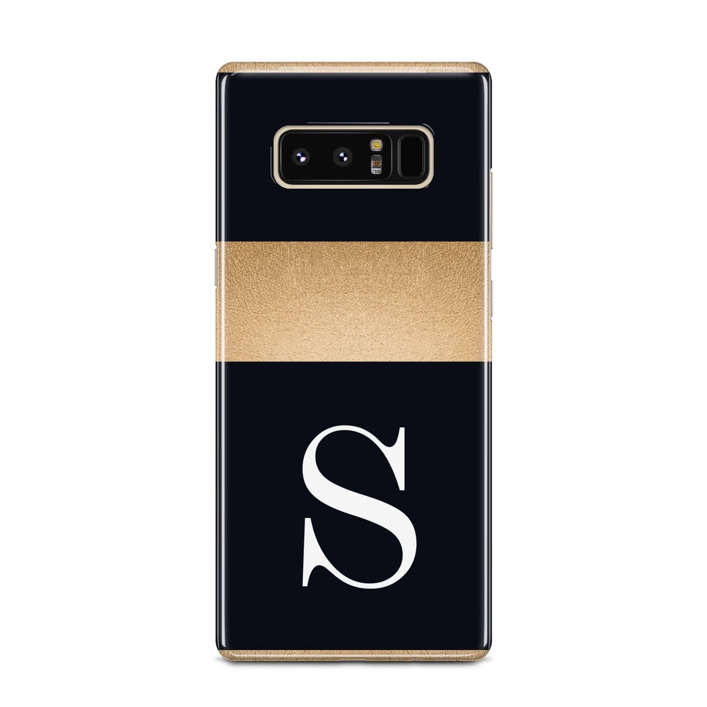 Personalised Black Gold Monogram Initial Samsung Galaxy Note 8 Case