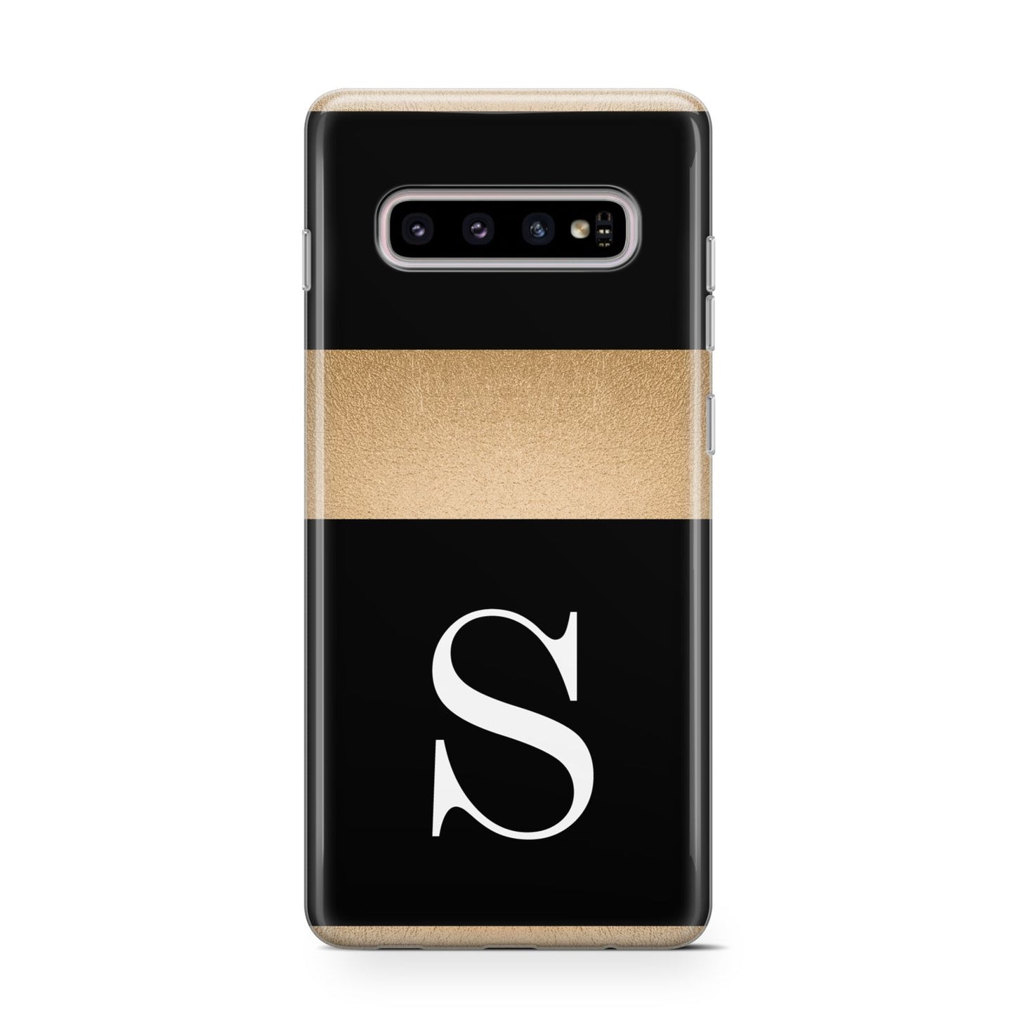 Personalised Black Gold Monogram Initial Samsung Galaxy S10 Case