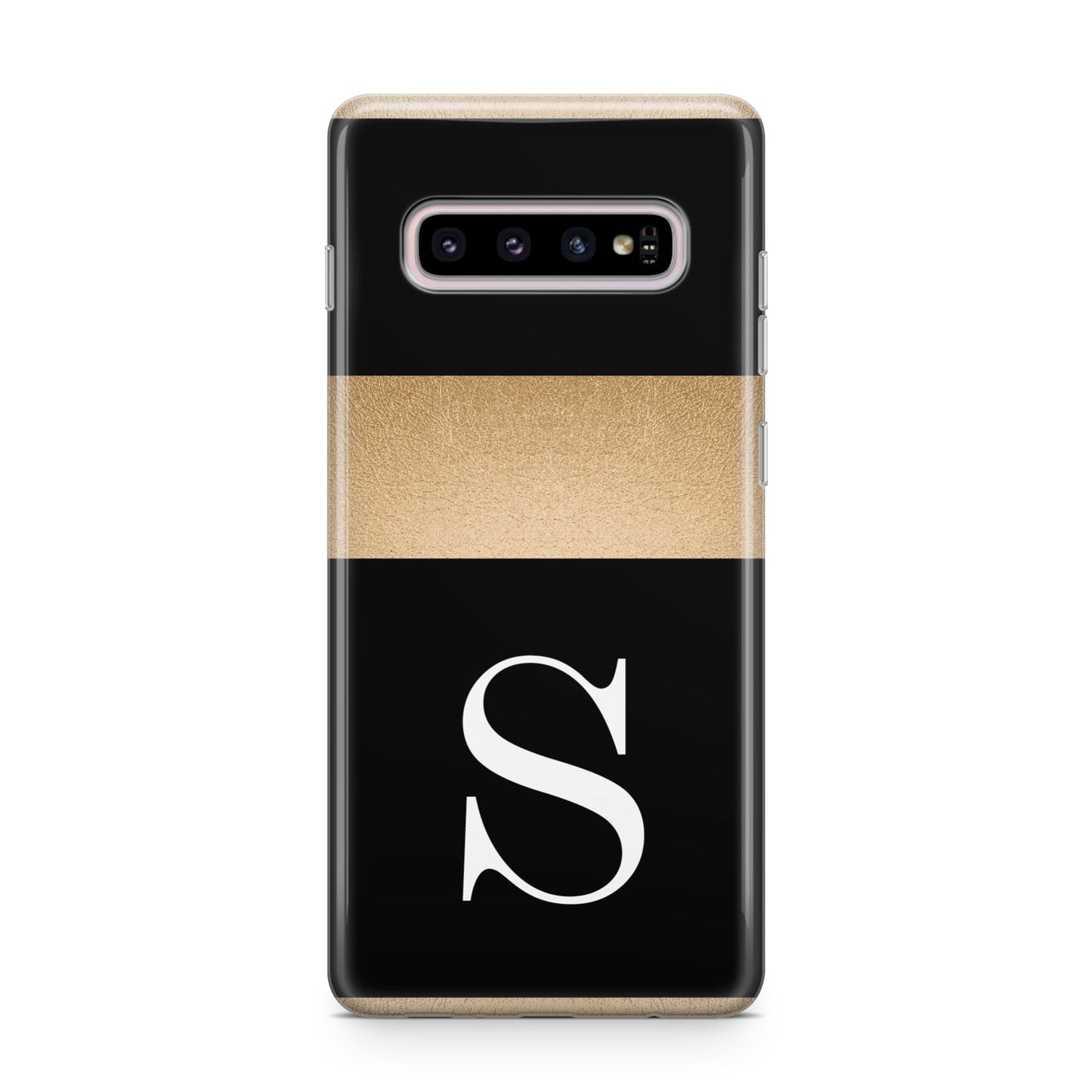 Personalised Black Gold Monogram Initial Samsung Galaxy S10 Plus Case