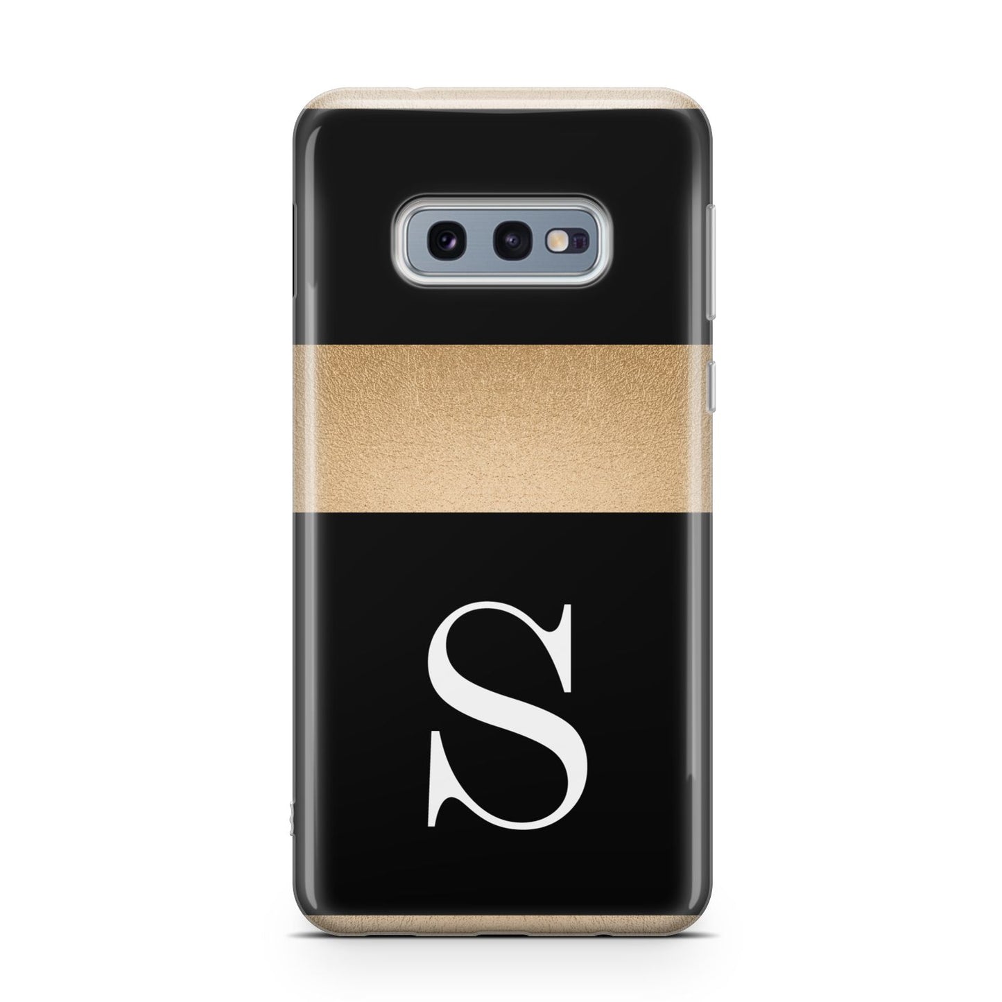 Personalised Black Gold Monogram Initial Samsung Galaxy S10E Case