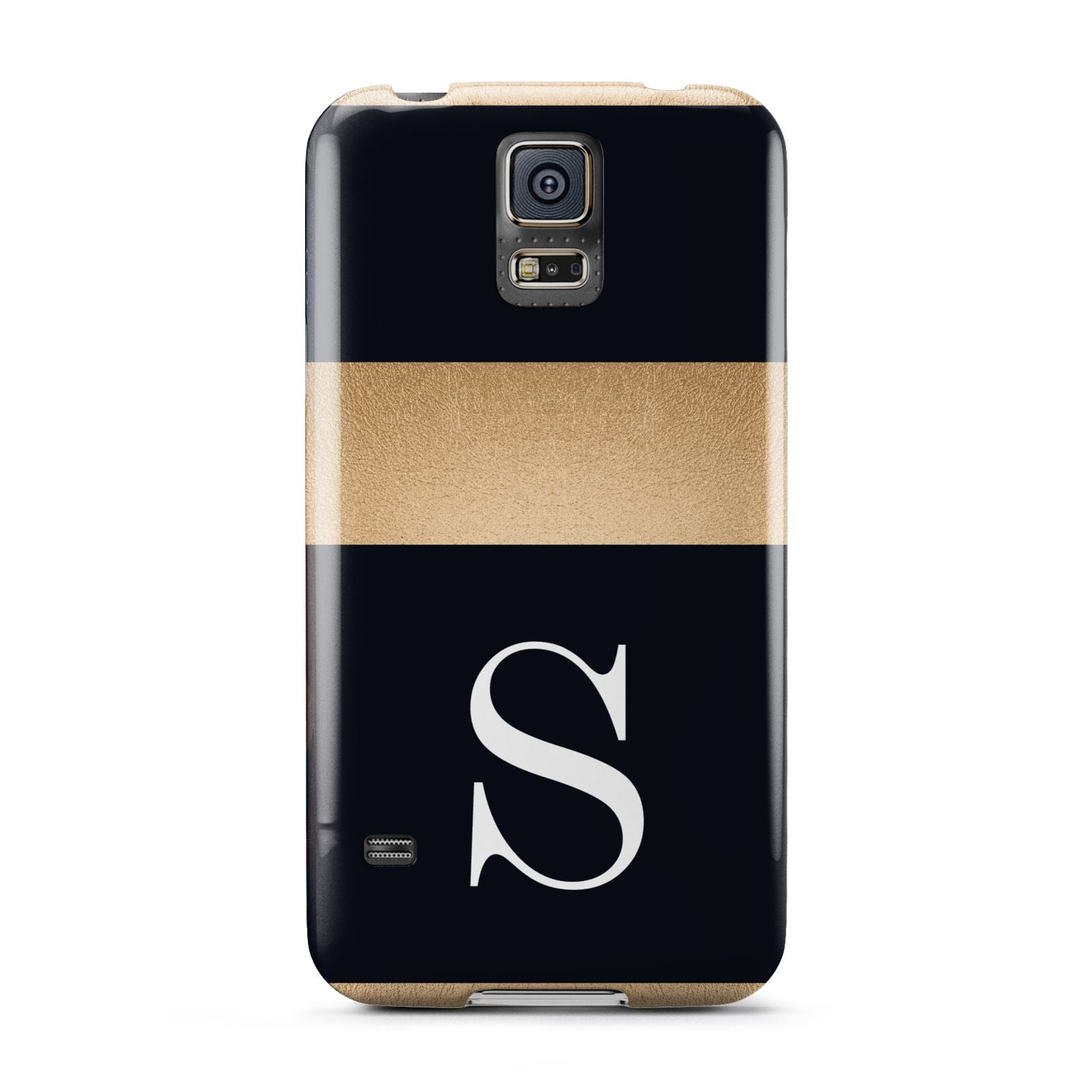 Personalised Black Gold Monogram Initial Samsung Galaxy S5 Case