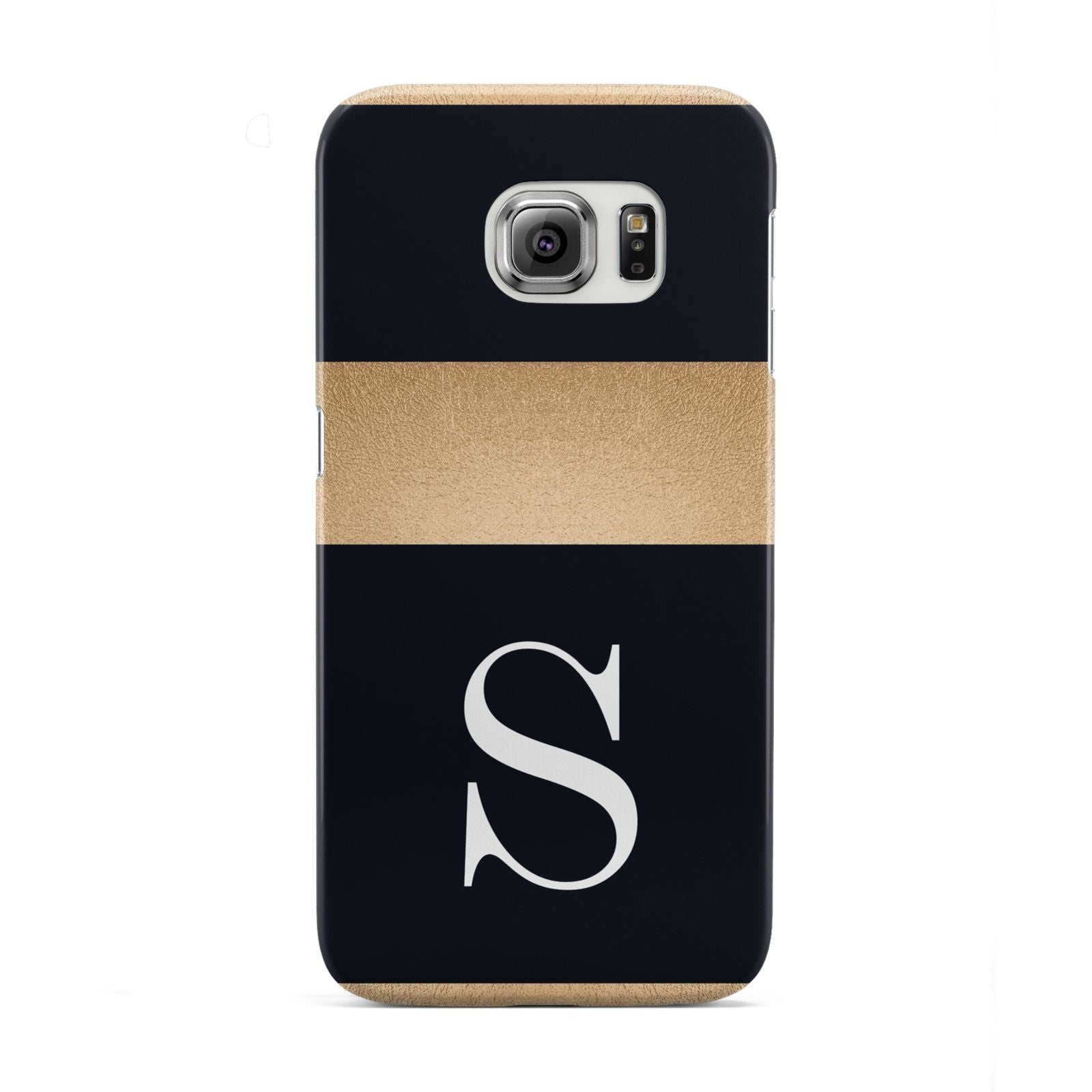 Personalised Black Gold Monogram Initial Samsung Galaxy S6 Edge Case