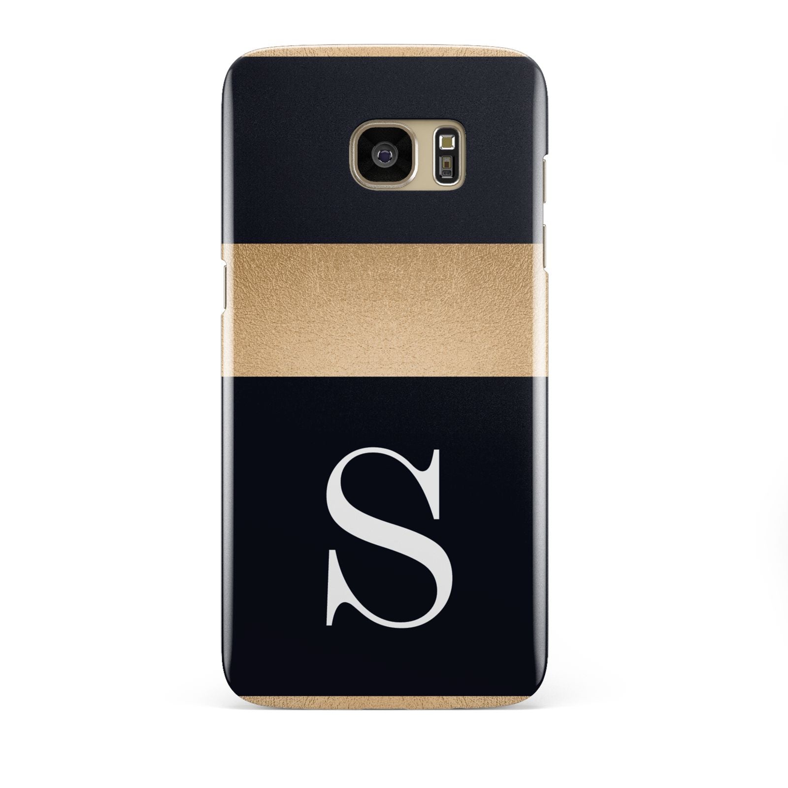 Personalised Black Gold Monogram Initial Samsung Galaxy S7 Edge Case