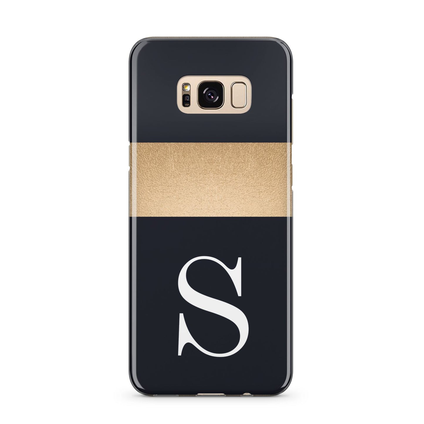 Personalised Black Gold Monogram Initial Samsung Galaxy S8 Plus Case