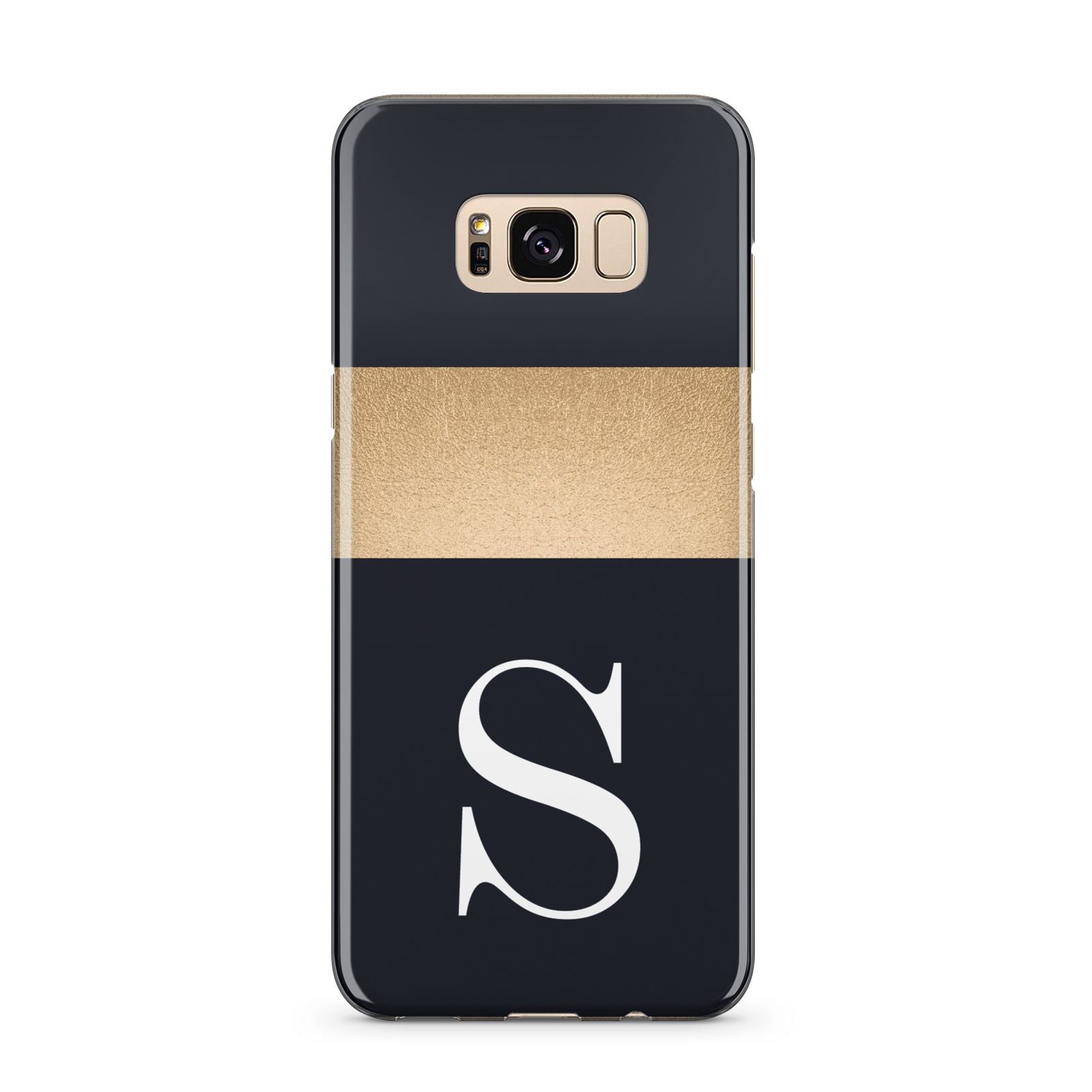 Personalised Black Gold Monogram Initial Samsung Galaxy S8 Plus Case